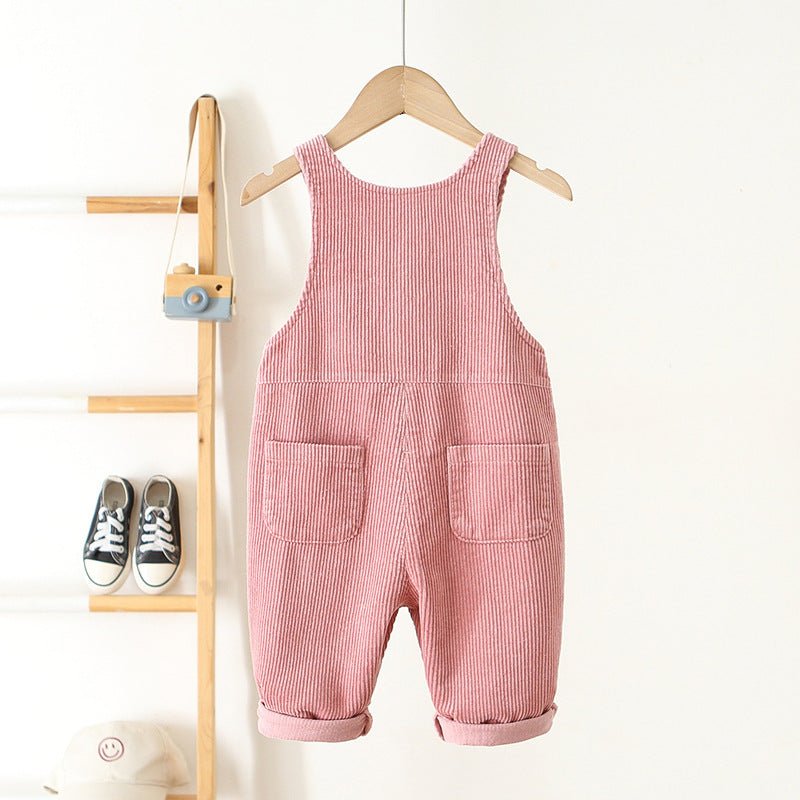 Corduroy Love Girls Embroidered Jumpsuit