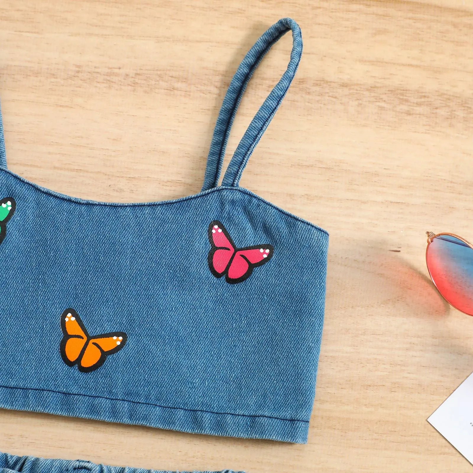 Girls Blue Denim Co-ord Set