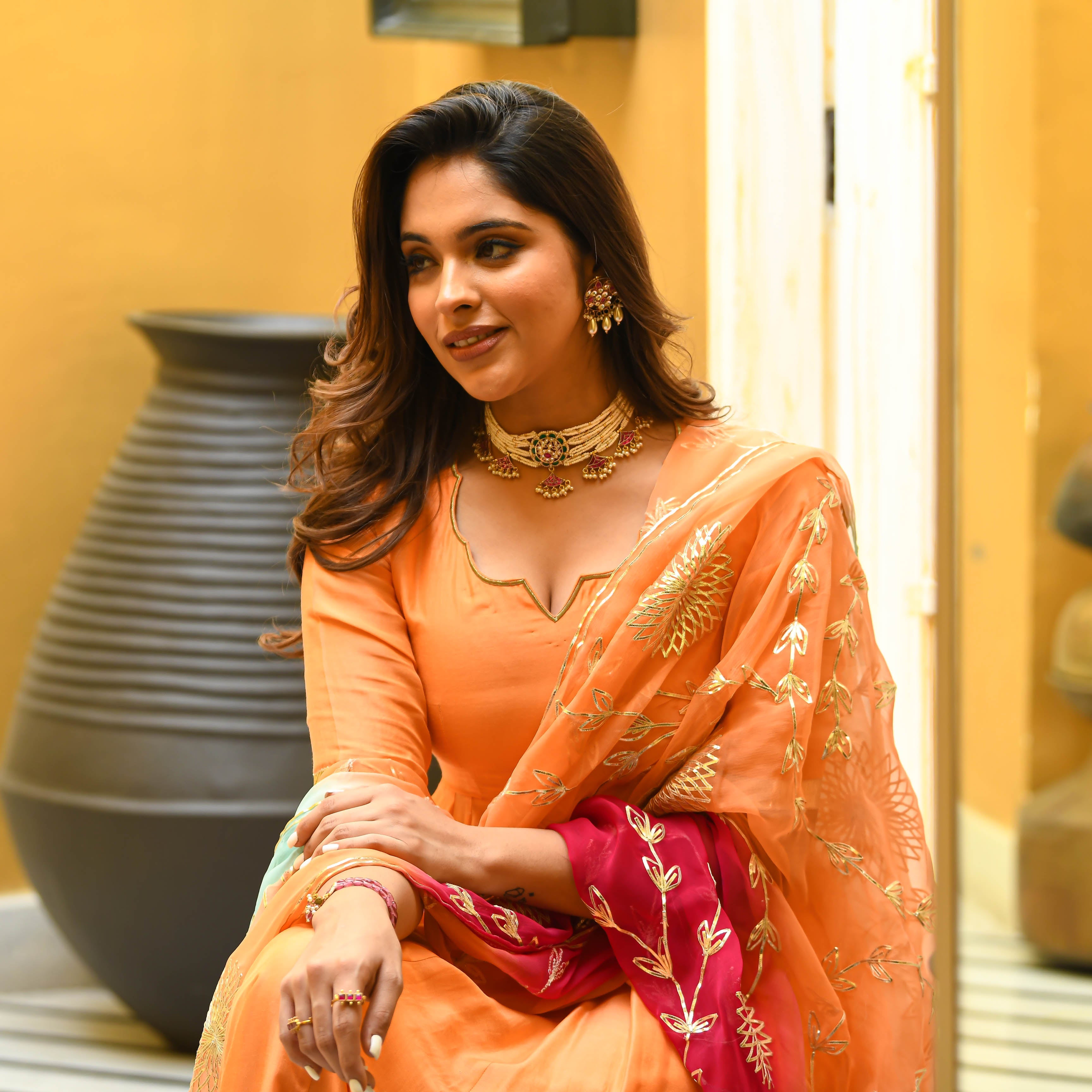 Peach Gotta Salwar Suit